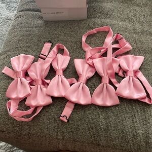 Lot of 6 pink mens adjustable bow ties